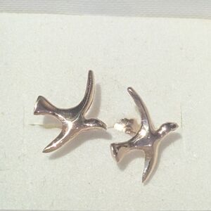 Gold Bird Stud Earrings